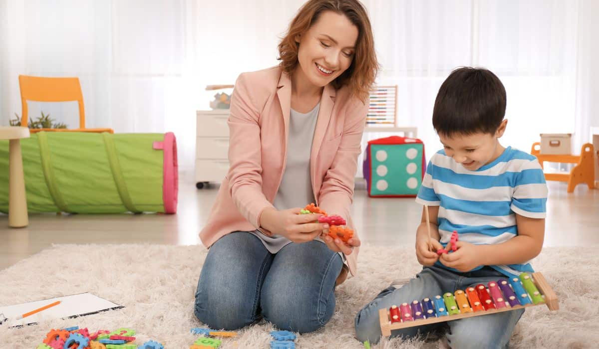 autistic kid with adult
