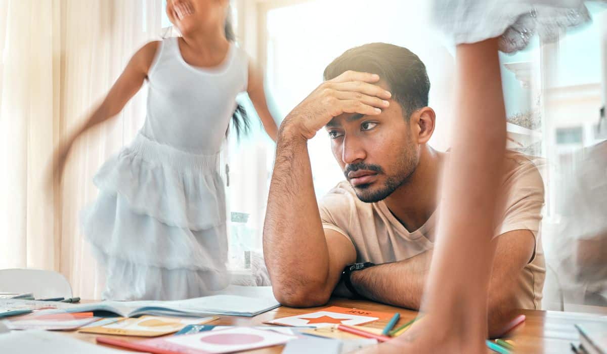 young dad having hard time