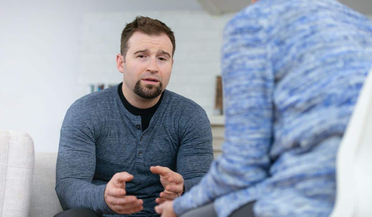 person having individual therapy