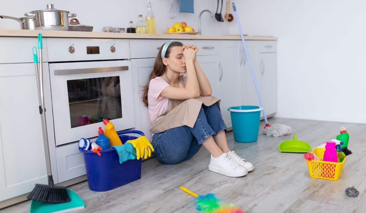 person with ocd in the kitchen