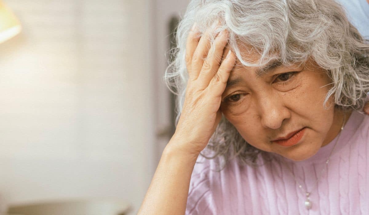 older woman suffering from stress