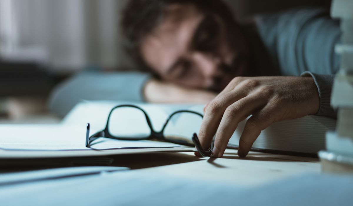person with anxiety sleeping