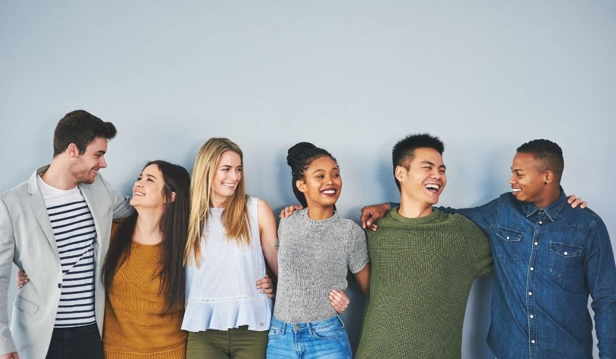 group of friends having fun