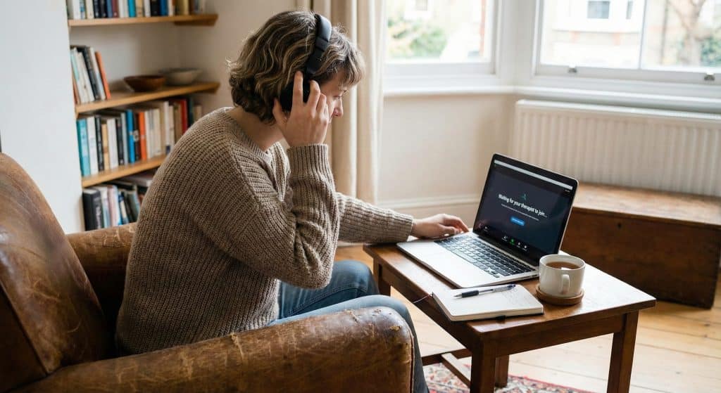 person getting ready to start online therapy